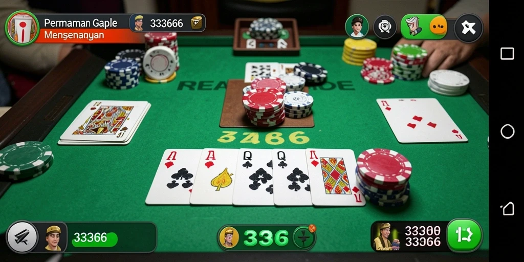 Tampilan gameplay Gaple yang menarik dan interaktif.