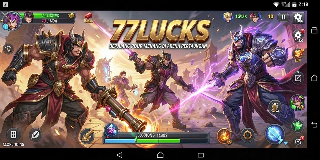 Tampilan dinamis gameplay Fighting di 77LUCKS.