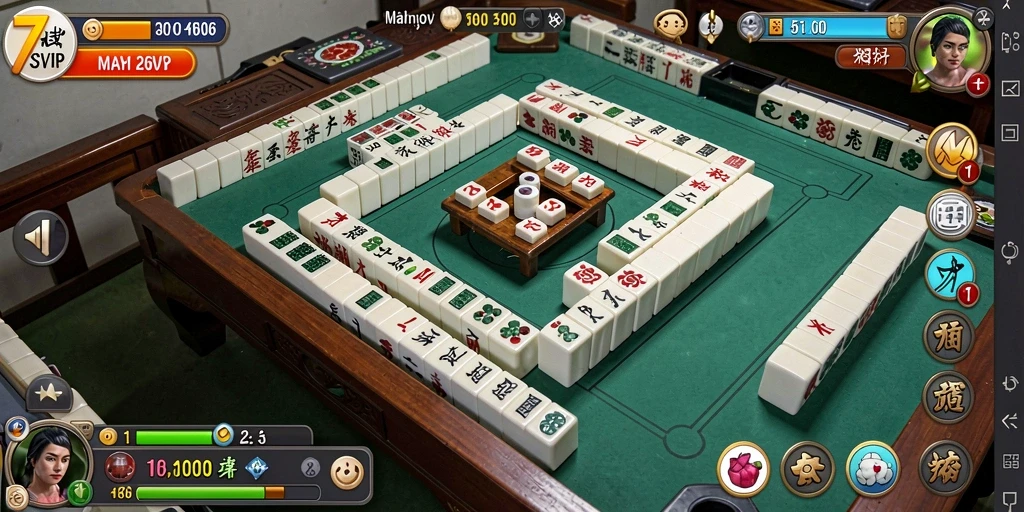 Screenshot gameplay <strong>7SVIP</strong> yang menampilkan tantangan menarik dalam permainan Mahjong.