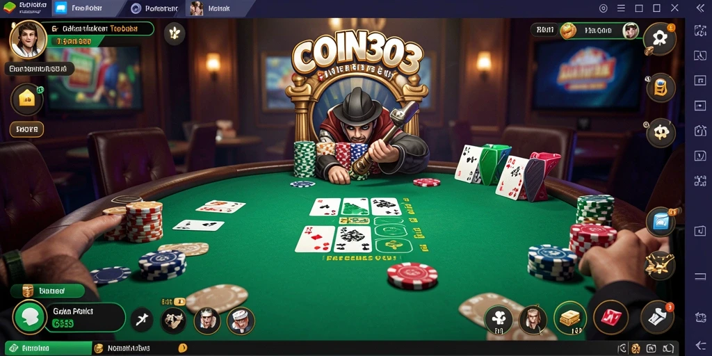 Tampilan gameplay COIN303 yang menarik dan seru saat bermain poker.