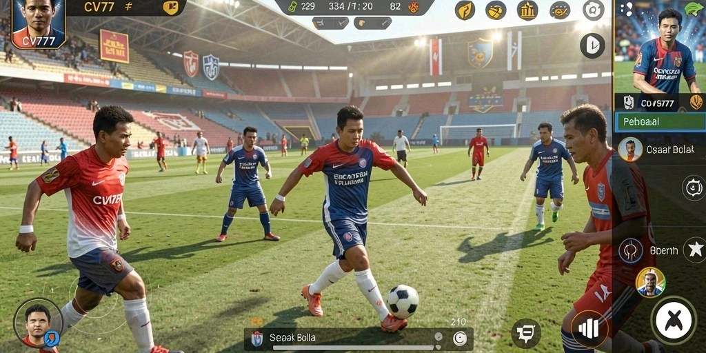 Gameplay CV777 yang mengasyikkan dan menegangkan dalam pertandingan sepak bola.