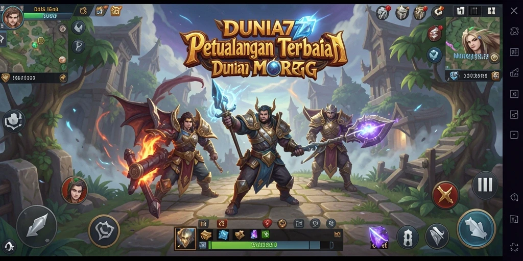 Tangkapan layar DUNIA77 menampilkan aksi seru dalam petualangan MMORPG.