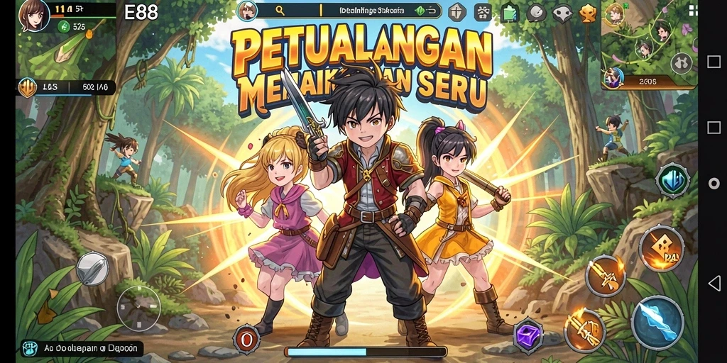 Screenshot utama E88 menampilkan aksi seru dalam permainan Anime.