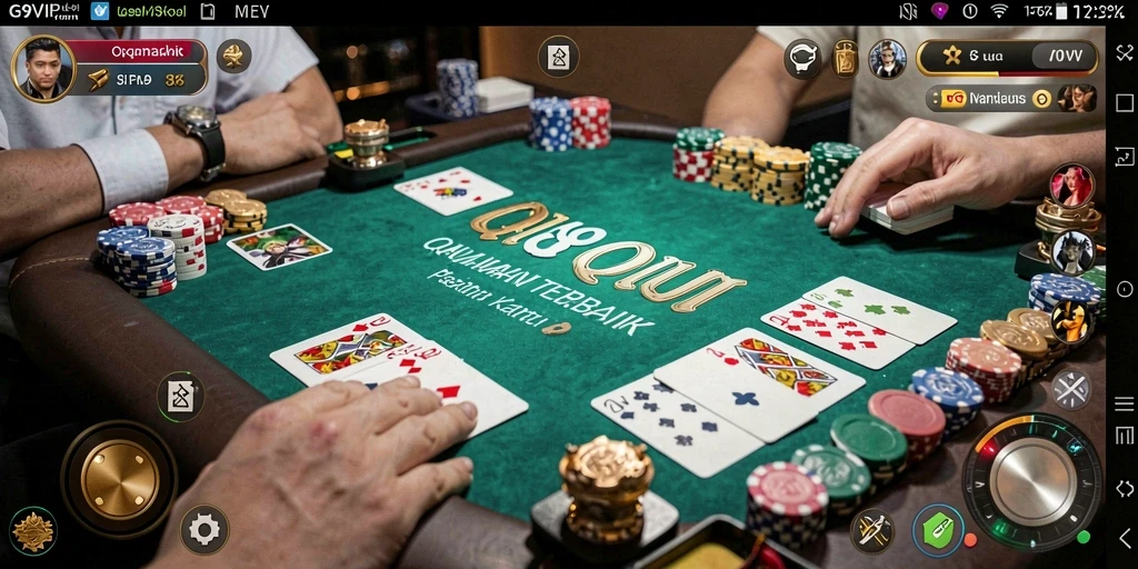 Screenshot gameplay G9VIP dengan suasana permainan QiuQiu yang menarik.