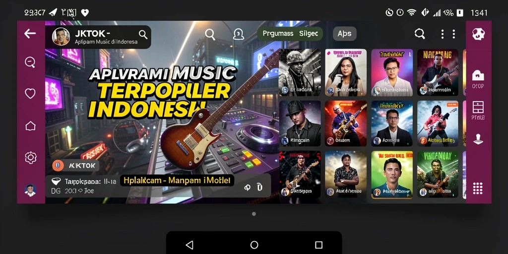 Tampilan utama gameplay JKTOK dengan koleksi lagu yang beragam.