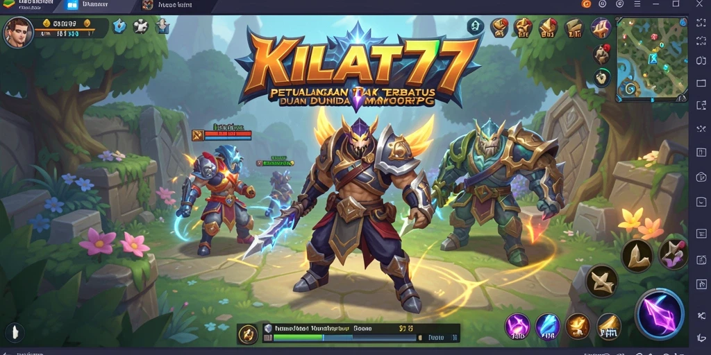 Gameplay KILAT77 menampilkan karakter dan pertempuran yang epik di dunia fantasi.