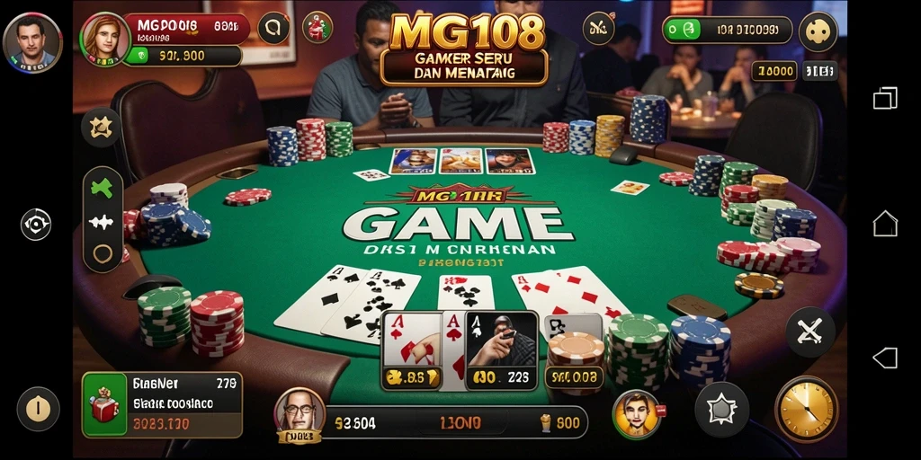 Tampilan menarik gameplay Poker di MG108.