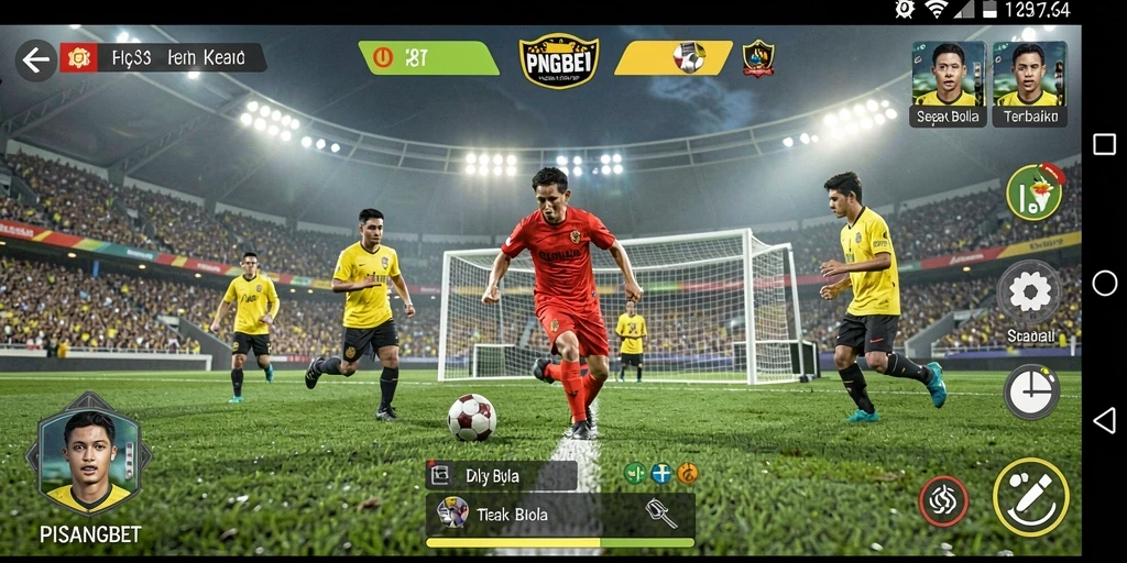 Tampilan gameplay PISANGBET yang mendebarkan dan penuh aksi sepak bola.