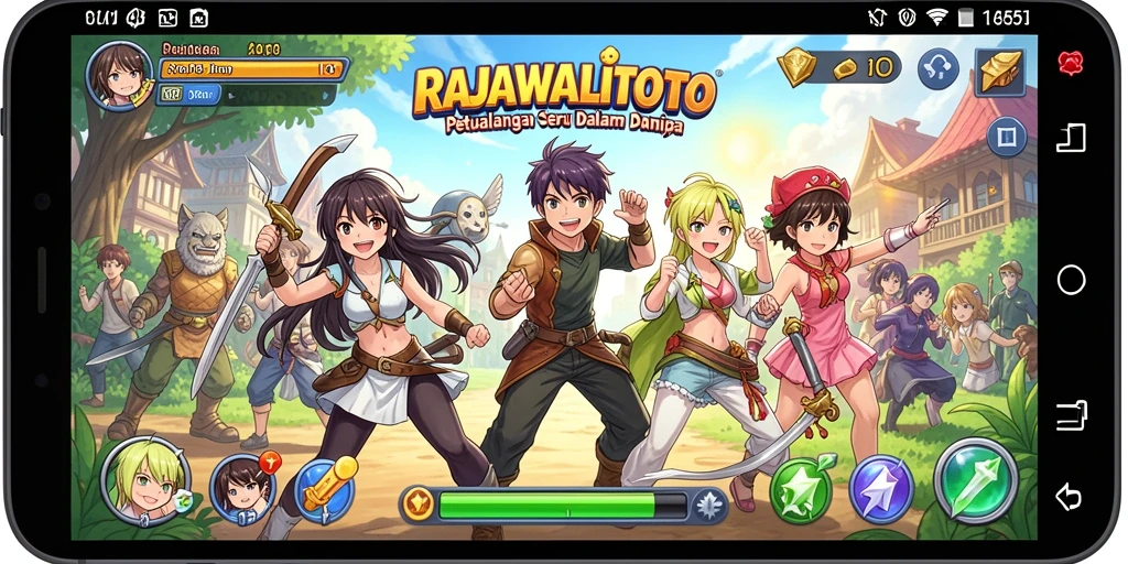 Gameplay seru RAJAWALITOTO menampilkan karakter anime terkenal.