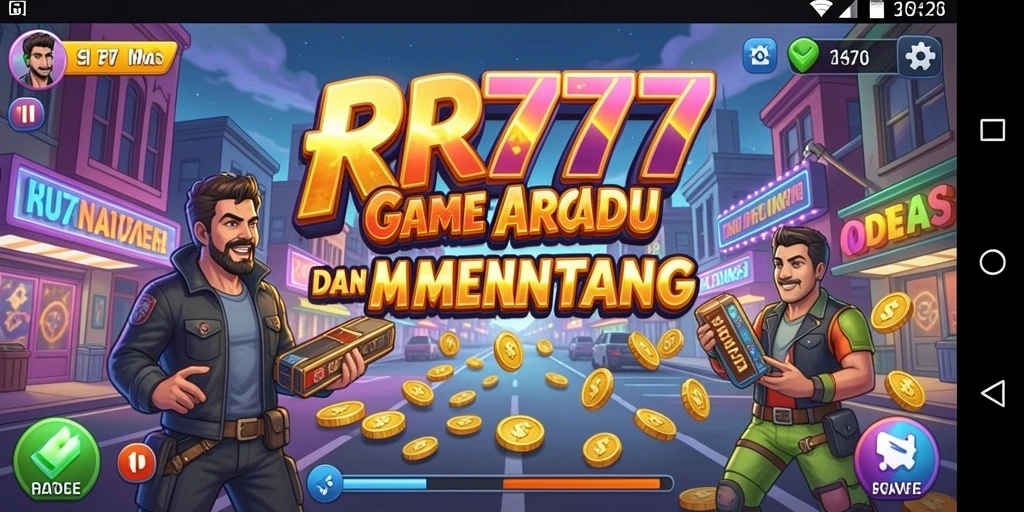 Tampilan gameplay seru dari RR777 yang menampilkan aksi cepat dan grafis menarik.