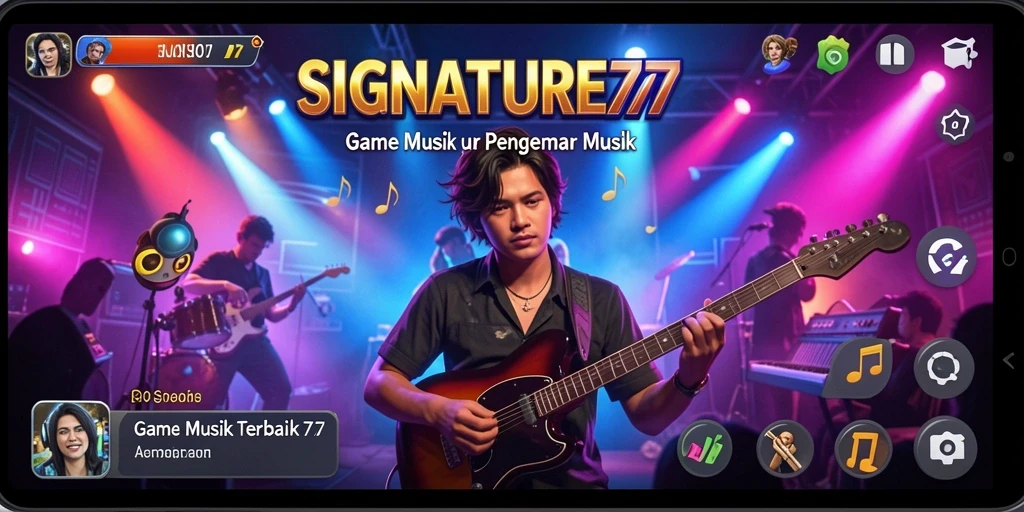 Tampilan gameplay SIGNATURE77 dengan berbagai lagu menarik.