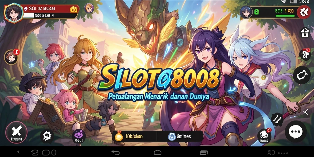 Tampilan menarik dari gameplay SLOT8808 yang penuh warna dan karakter anime.