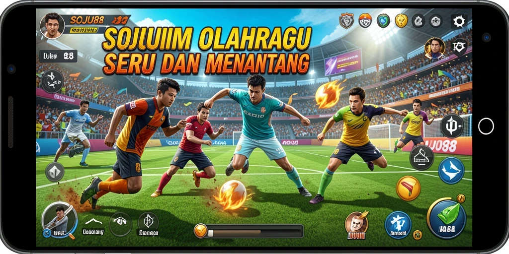 Screenshot gameplay SOJU88 dengan aksi olahraga yang seru.