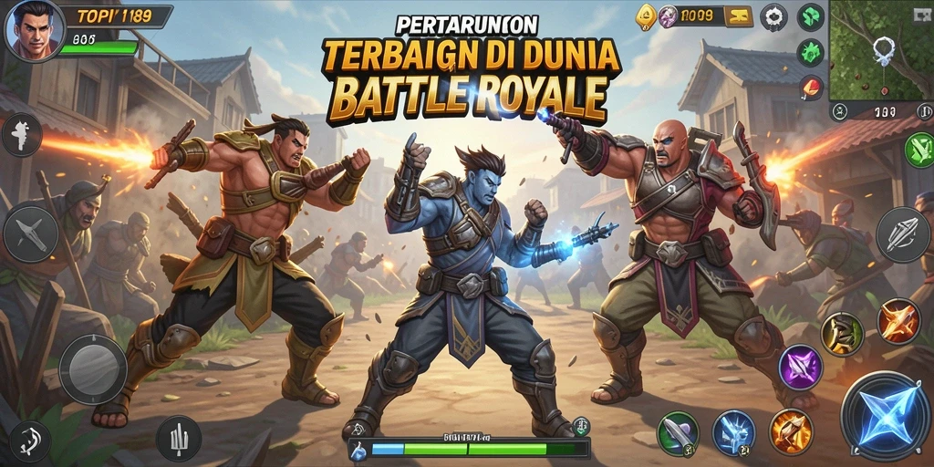 Screenshot TOPI189 menunjukkan momen epic dalam pertempuran Battle Royale.