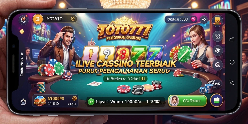 Tampilan gameplay langsung di TOTO777, menampilkan dealer kasino profesional.