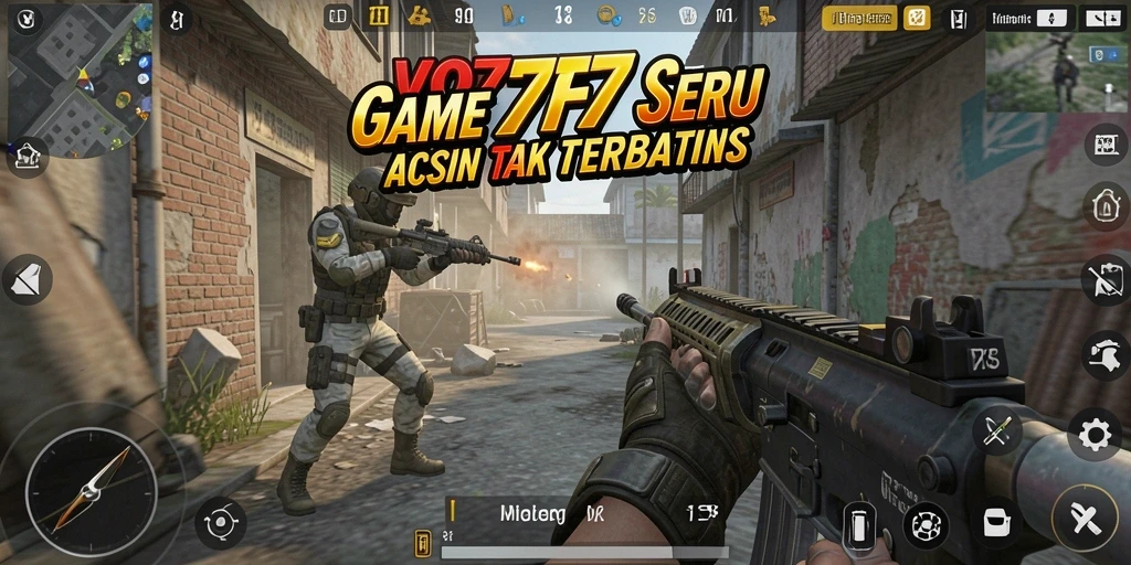 Screenshot gameplay VO777 dengan aksi tembak-menembak yang intens.